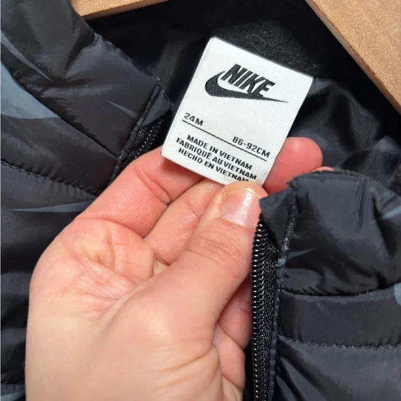 Nike Black Puffer Vest with Gray Accents - Picture 2 of 3
